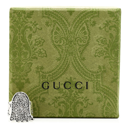 Gucci Sterling Silver Grey Diamond GucciGhost Ghost Ring 48 4.5 7 of 7