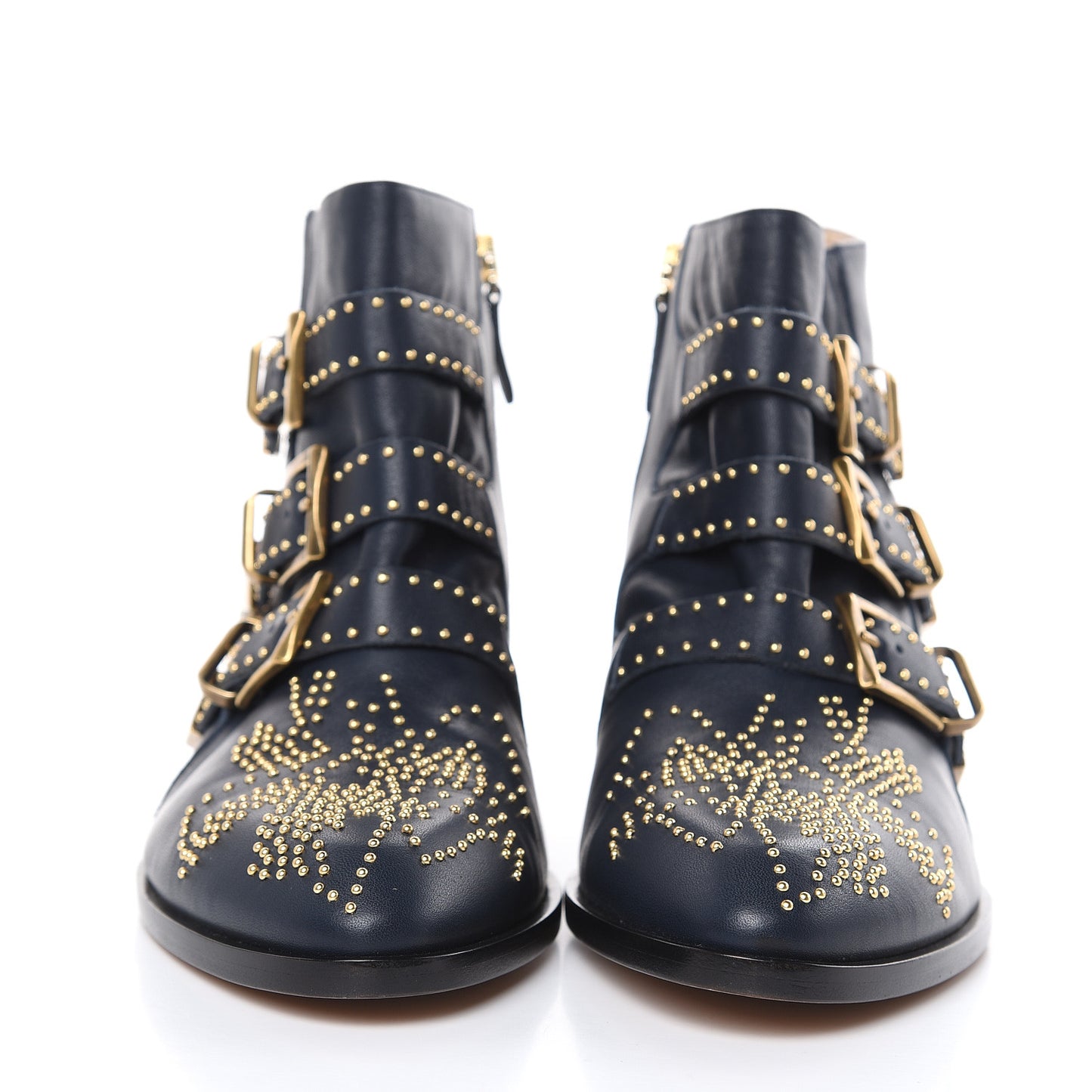 Nappa Sheepskin Studded Susanna Ankle Boots 39.5 Royal Navy