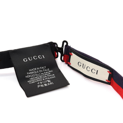 Gucci Grosgrain Web Feline Neck Bow Blue Red 4 of 12