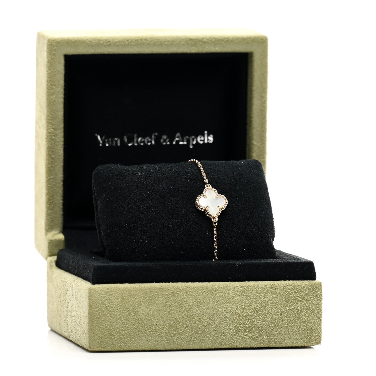 Van Cleef & Arpels 18K Yellow Gold Mother of Pearl Sweet Alhambra Bracelet 4 of 4