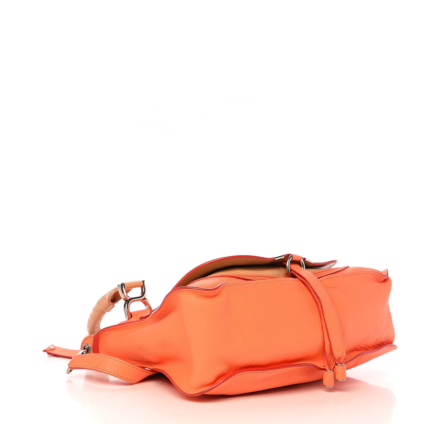 Calfskin Medium Marcie Satchel Orange Fizz