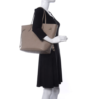 Louis Vuitton Empreinte Monogram Giant Neverfull MM Tourterelle 2 of 12