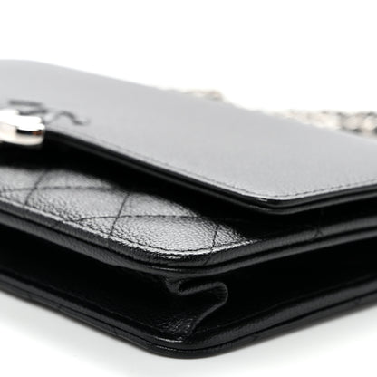 Chanel Grained Calfskin Quilted CC Box Wallet On Chain WOC Black 11 of 11