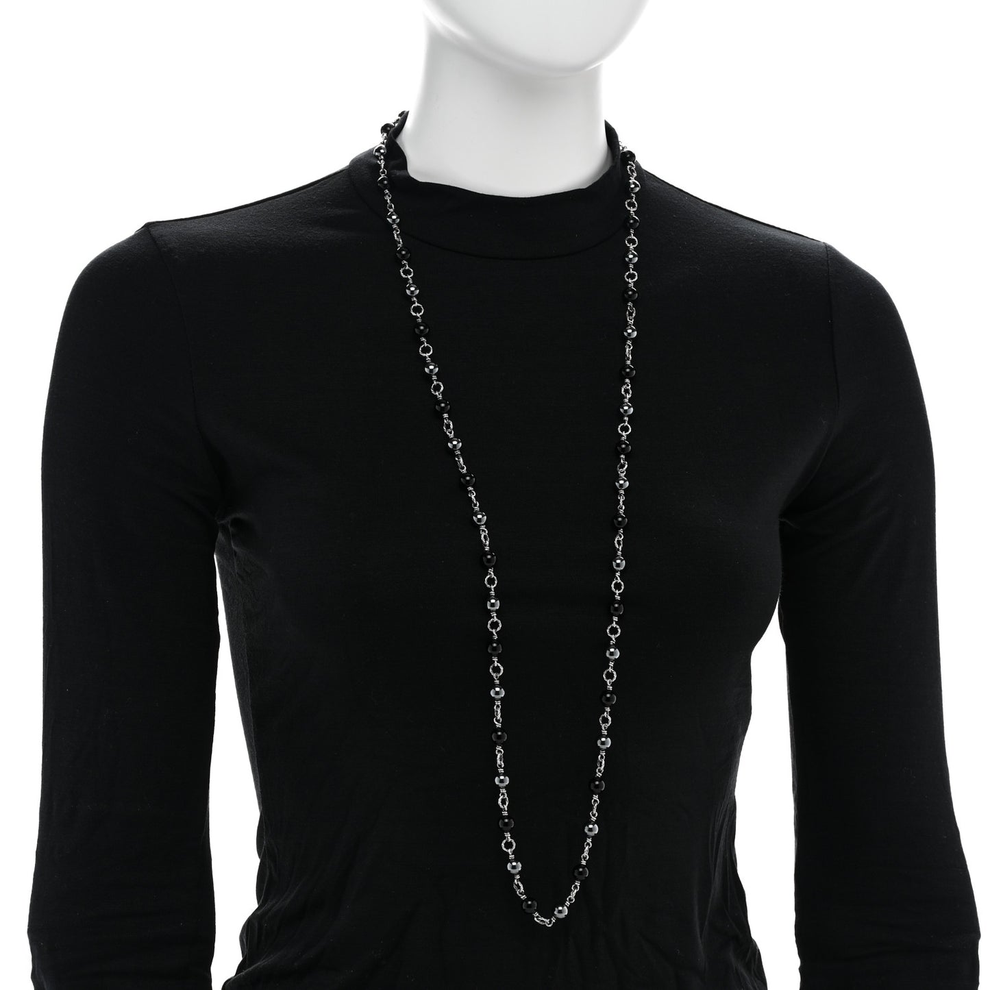 Sterling Silver Black Onyx Hematite Bijoux Necklace
