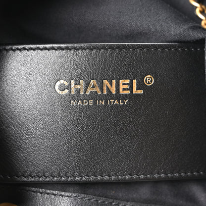 Chanel Suede Quilted Medium Chanel 25 Handbag Black 7 of 11