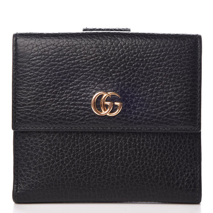 Gucci Dollar Calfskin Double G French Flap Wallet Black 1 of 8