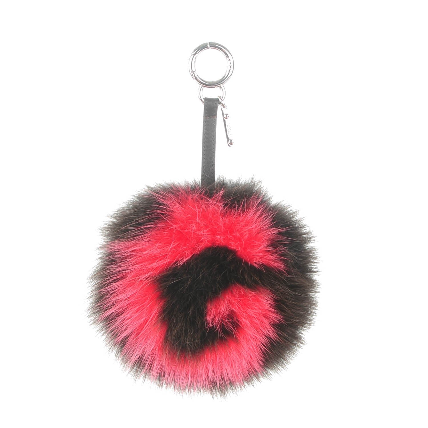 Fendi Fox Fur Shiny Nappa Bi-Color G ABCharm Bag Charm Moro Rosso Chiaro 1 of 4