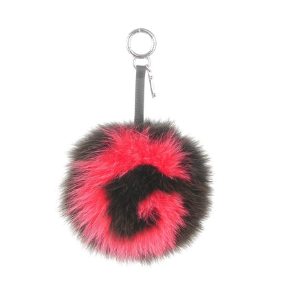 Fendi Fox Fur Shiny Nappa Bi-Color G ABCharm Bag Charm Moro Rosso Chiaro 1 of 4