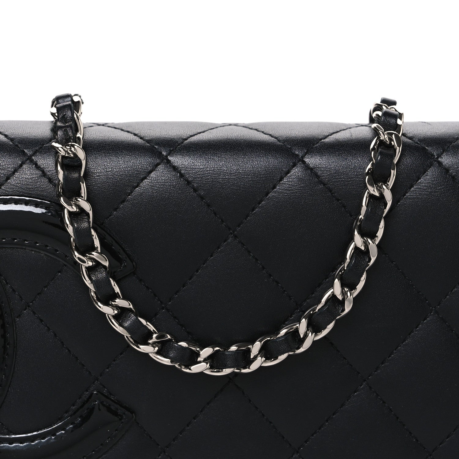 Chanel Calfskin Quilted Cambon Wallet on Chain WOC Black 9 of 11