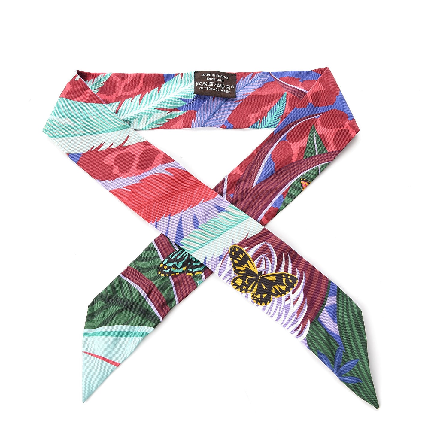 Silk Jaguar Quetzal Twilly Bordeaux Vert Bleu