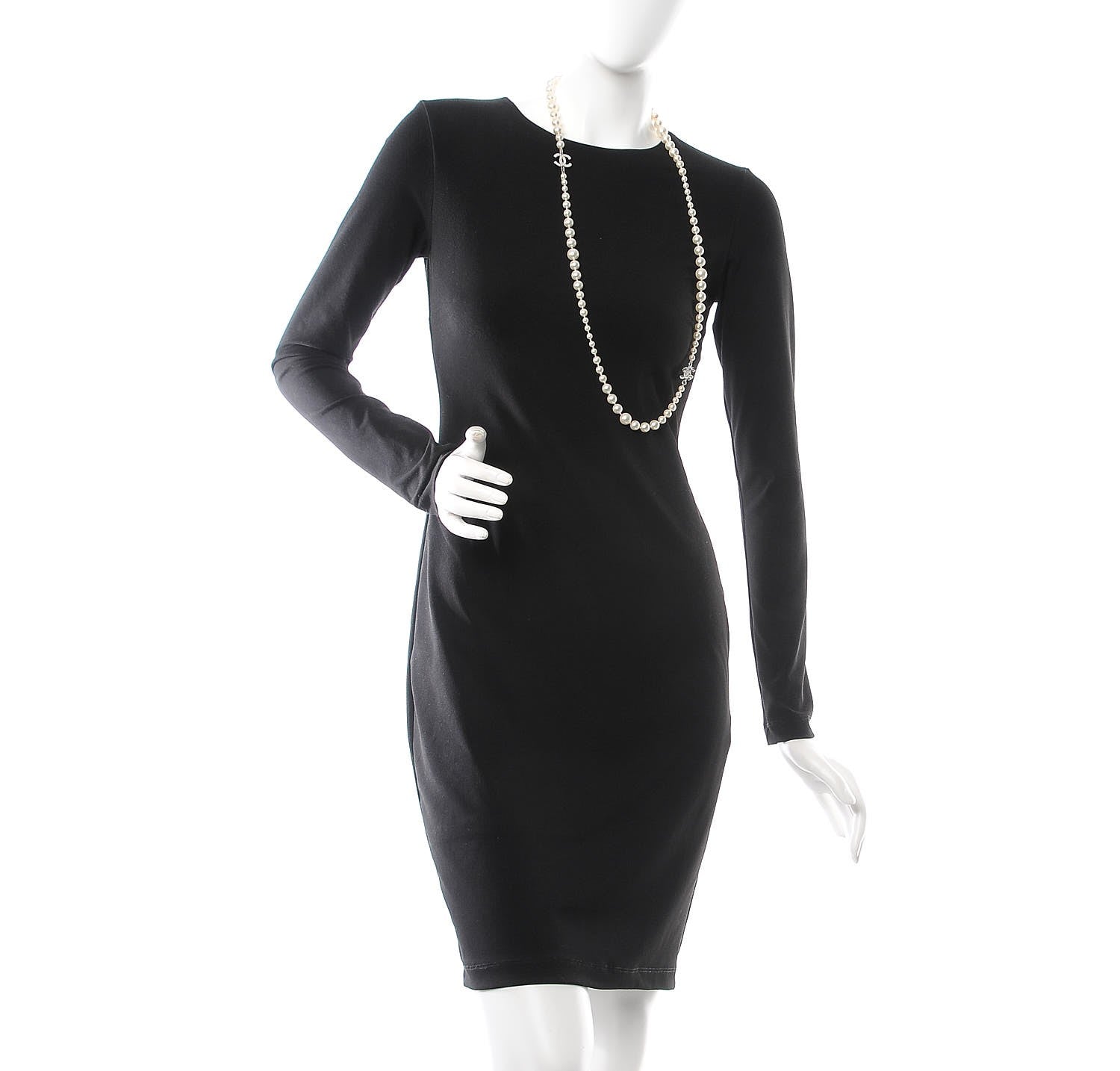 Chanel Pearl CC Long Necklace Silver 2 of 4