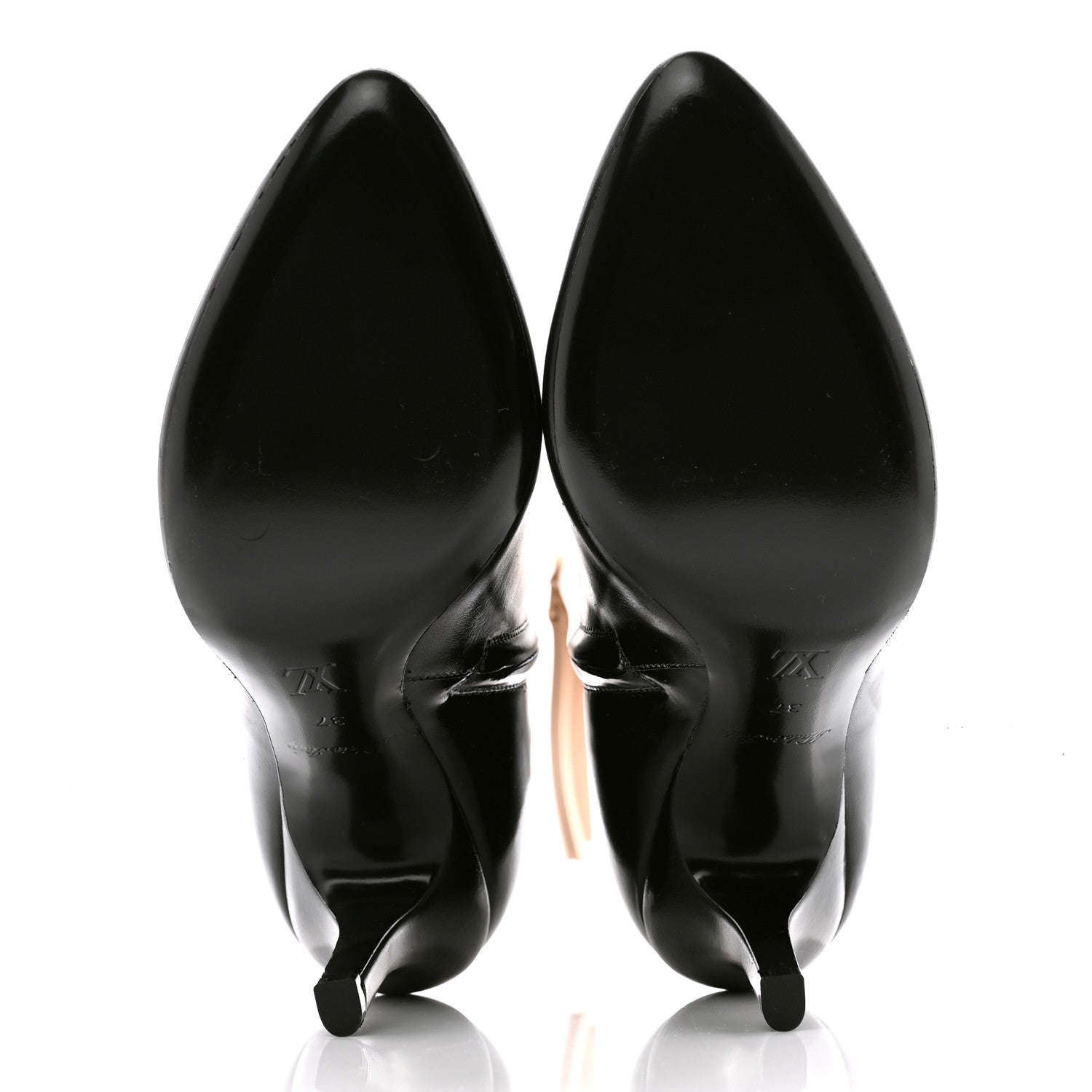 Louis Vuitton Calfskin Illusion Ankle Boots 37 Black Beige 5 of 10