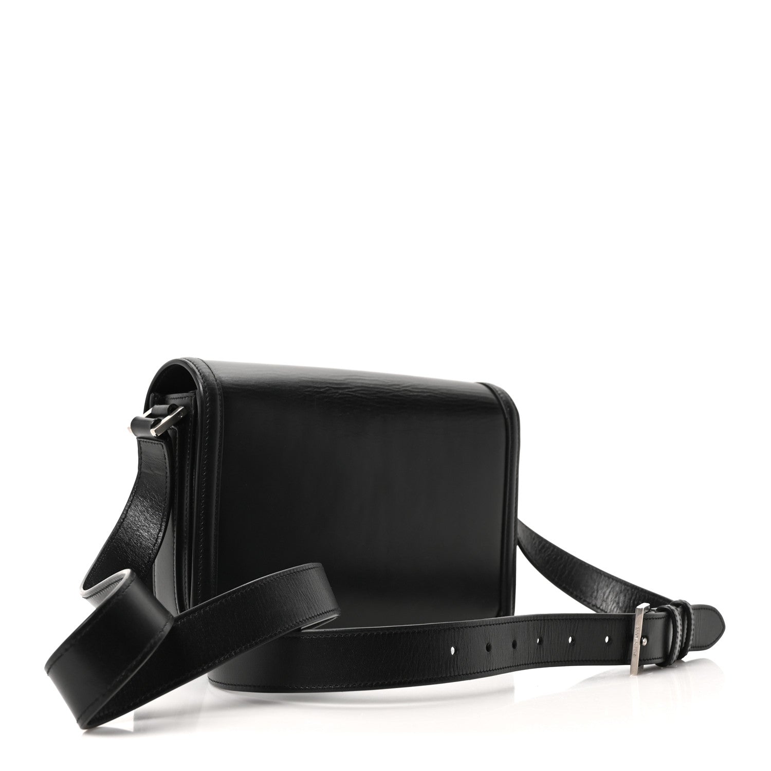 Saint Laurent Box Calfskin Monogram Medium Solferino Satchel Black 3 of 10