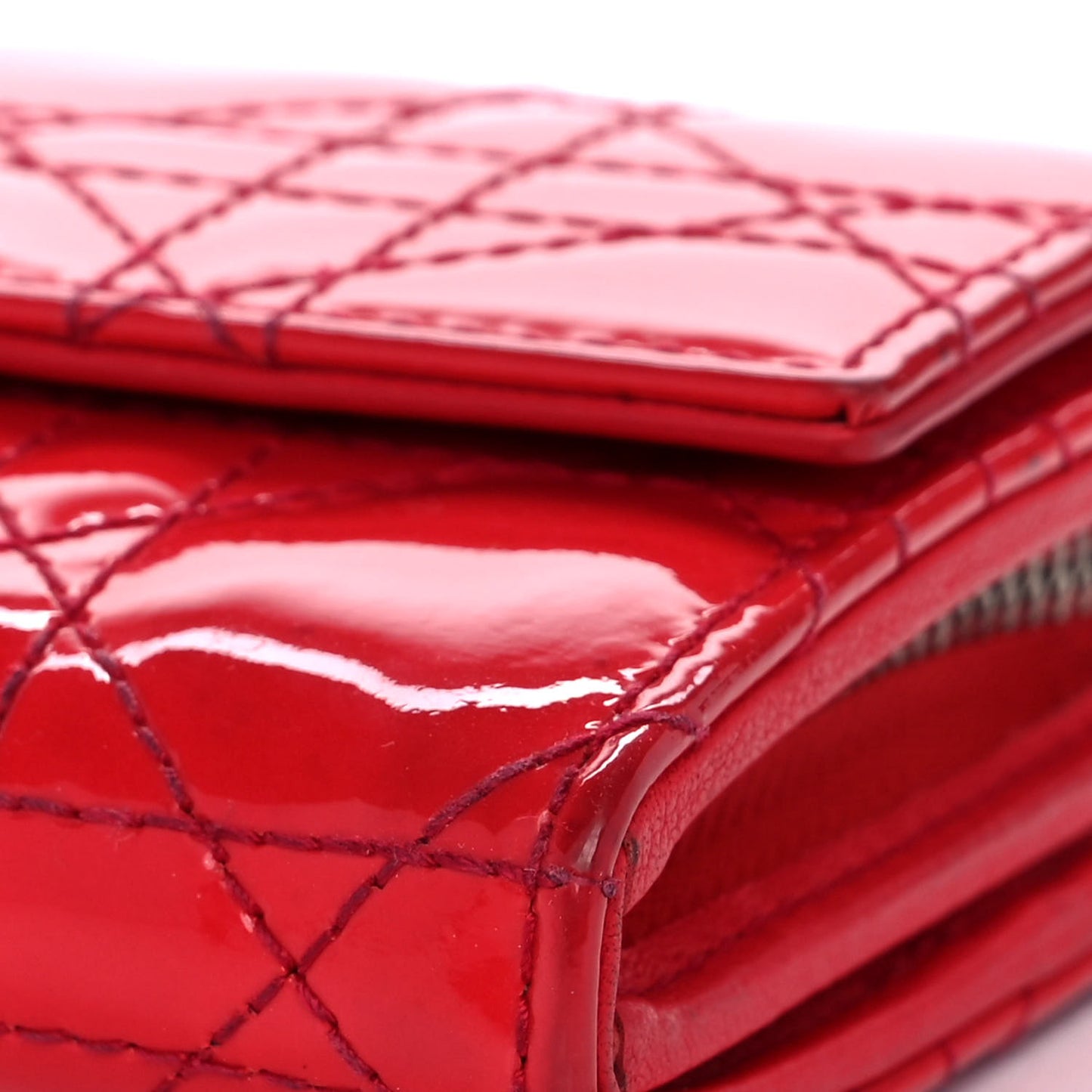 Patent Cannage Rendez-vous Chain Wallet Red