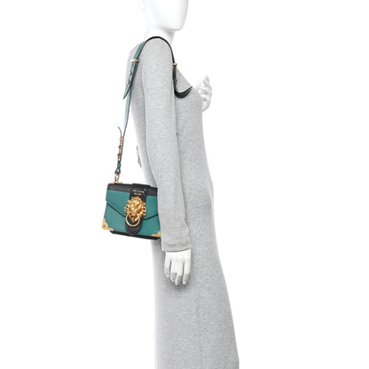 Prada Antic Soft Saffiano Lions Head Cahier Shoulder Bag Assenzio Black 2 of 10