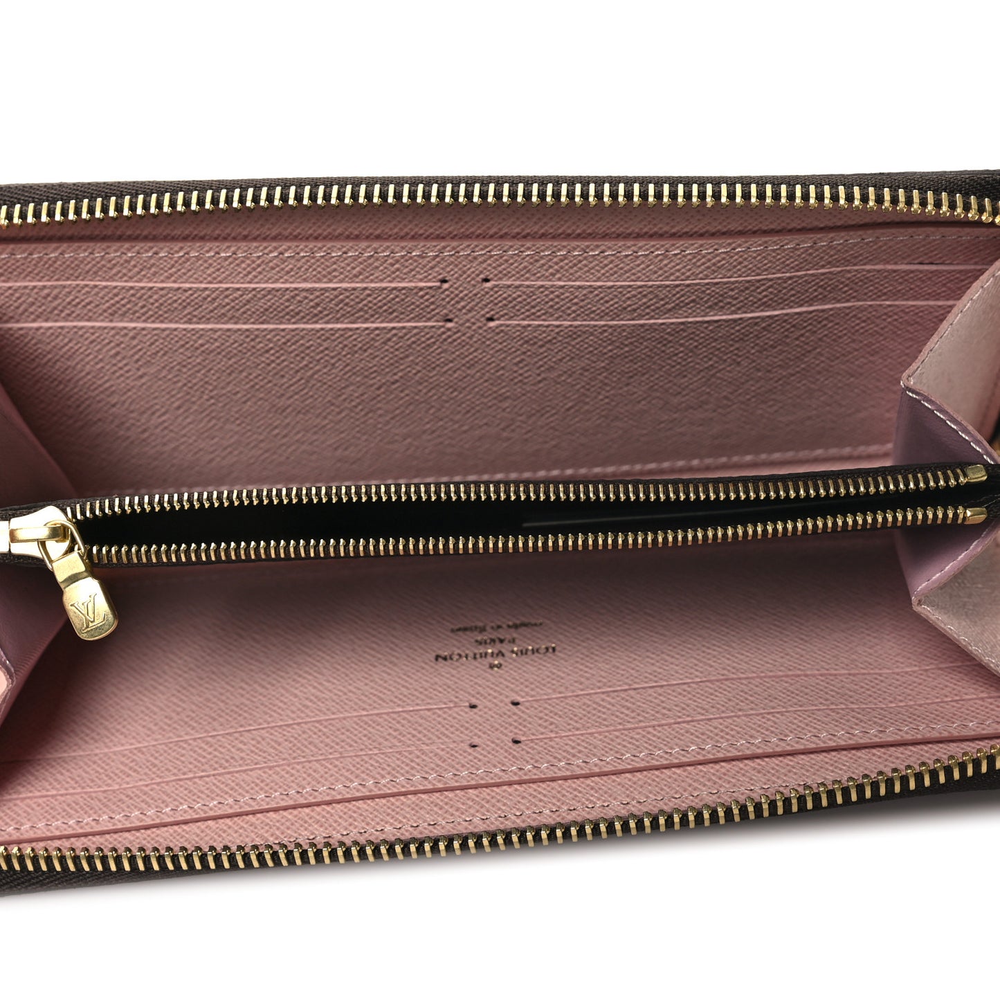 Damier Ebene Clemence Wallet Rose Ballerine