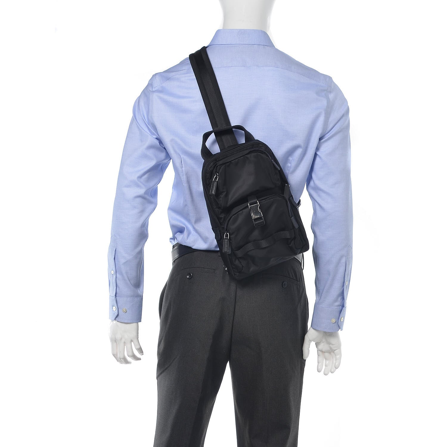 Prada Tessuto Nylon Montagna Sling Backpack Black 2 of 11