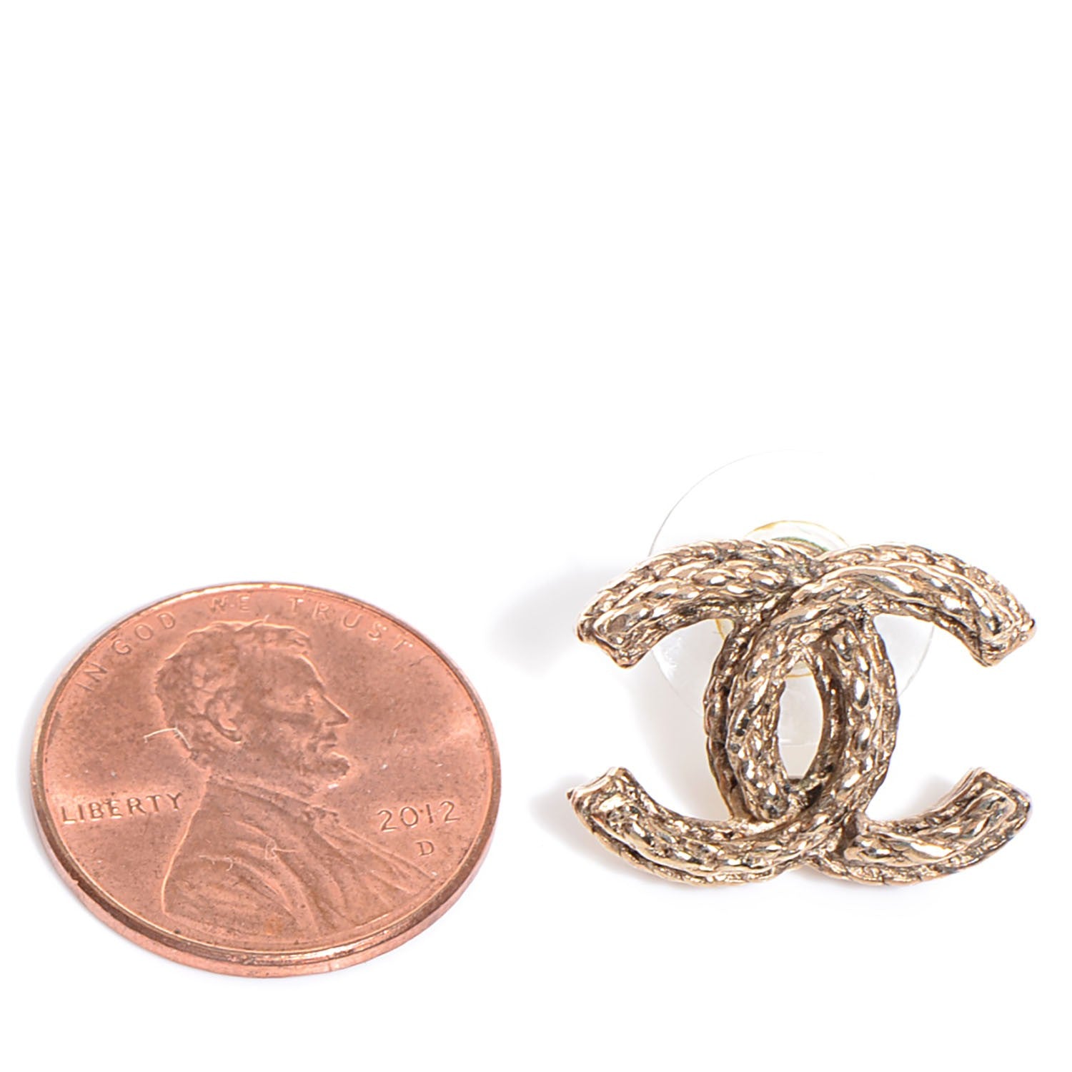 Chanel Braided CC Earrings Gold 2 of 5
