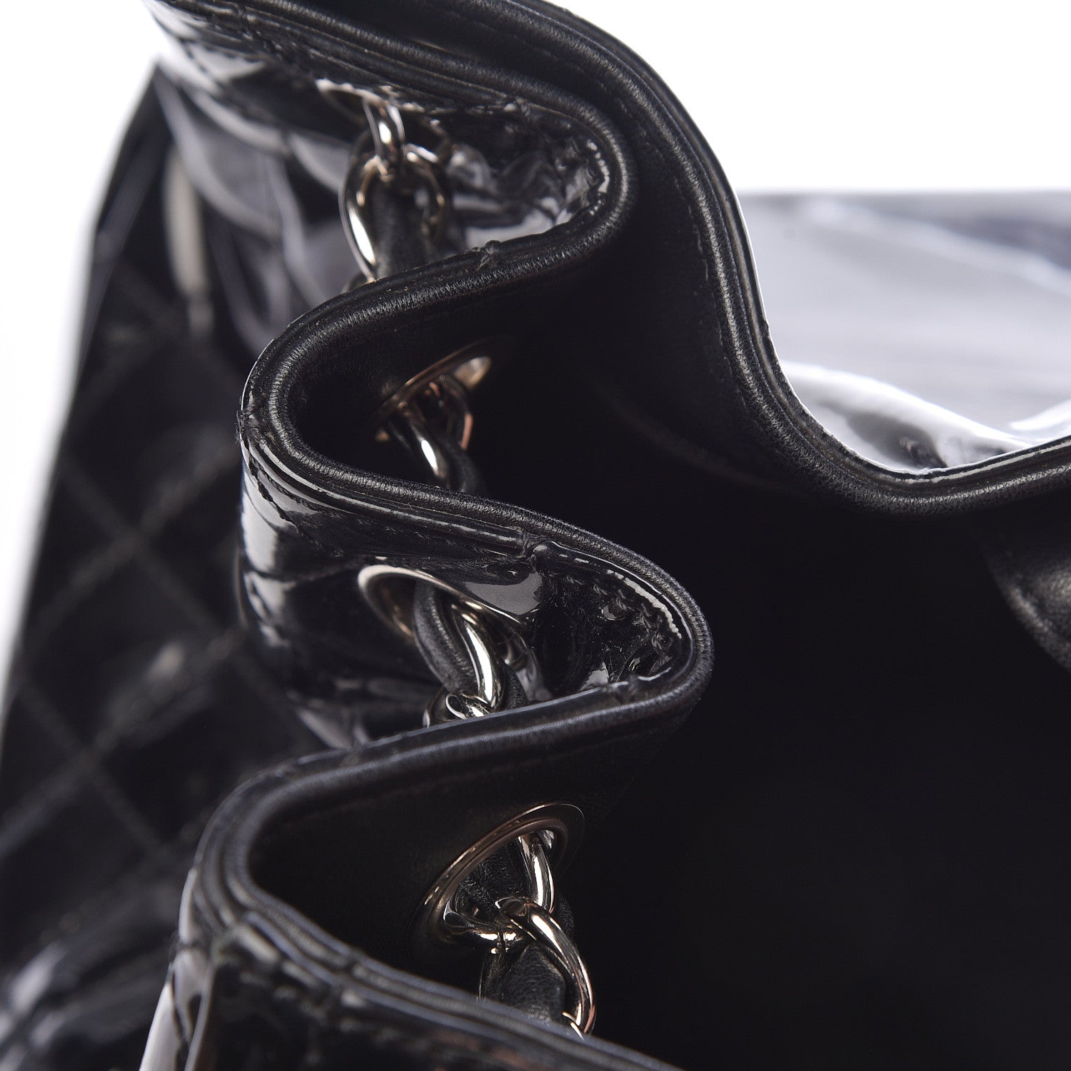 Chanel Patent Quilted CC Shoulder Bag Black 10 of 21