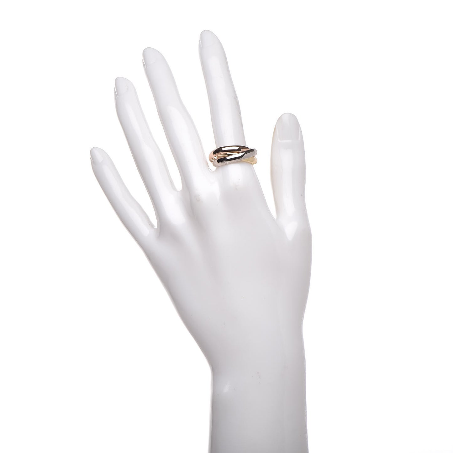 18K Pink Yellow White Gold Classic Trinity Ring 56 7.25