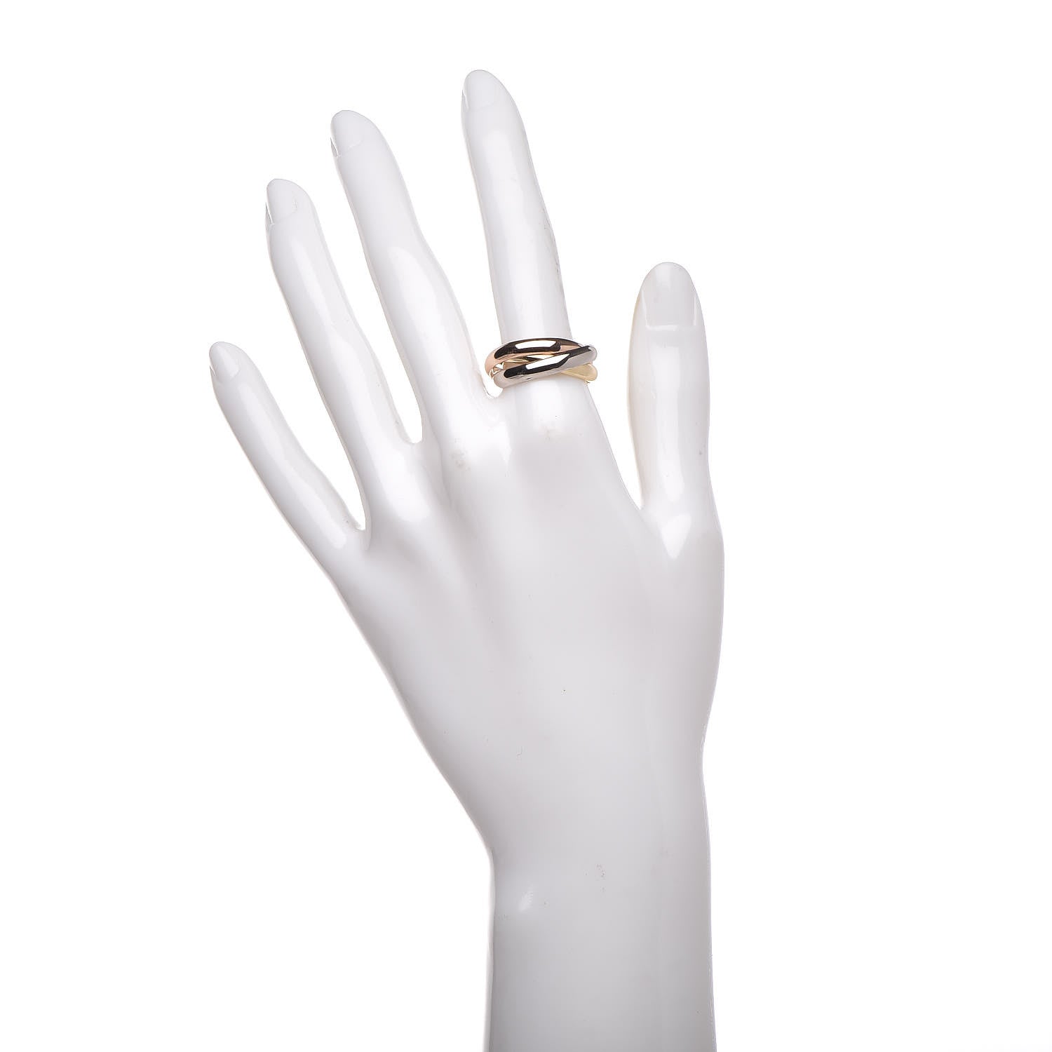 Cartier 18K Pink Yellow White Gold Classic Trinity Ring 56 7.25 2 of 6