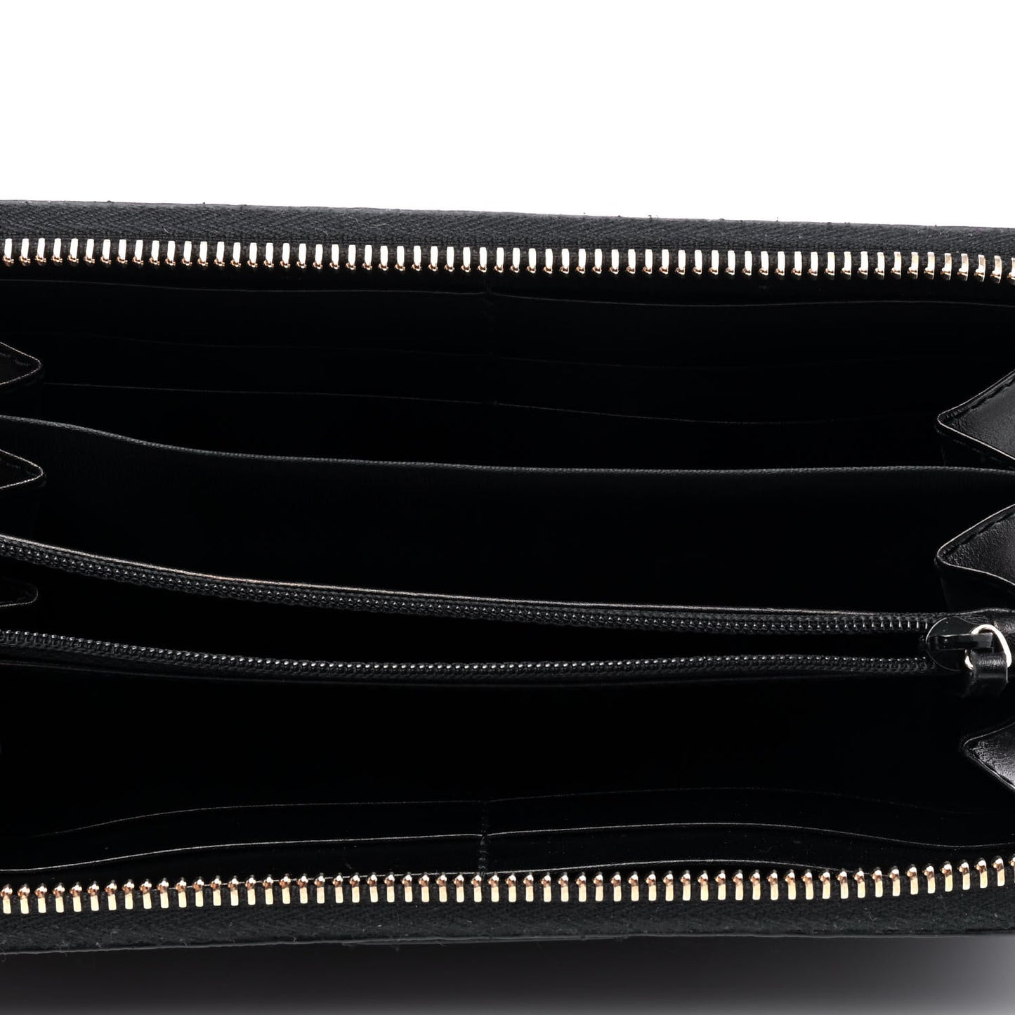 Bright Diamante Zip Around Wallet Black