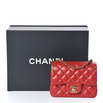 Chanel Lambskin Quilted Mini Square Flap Red 10 of 10