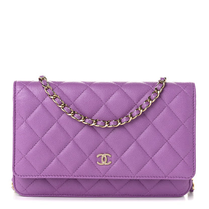 Chanel Caviar Quilted Wallet on Chain WOC Purple 1 of 13