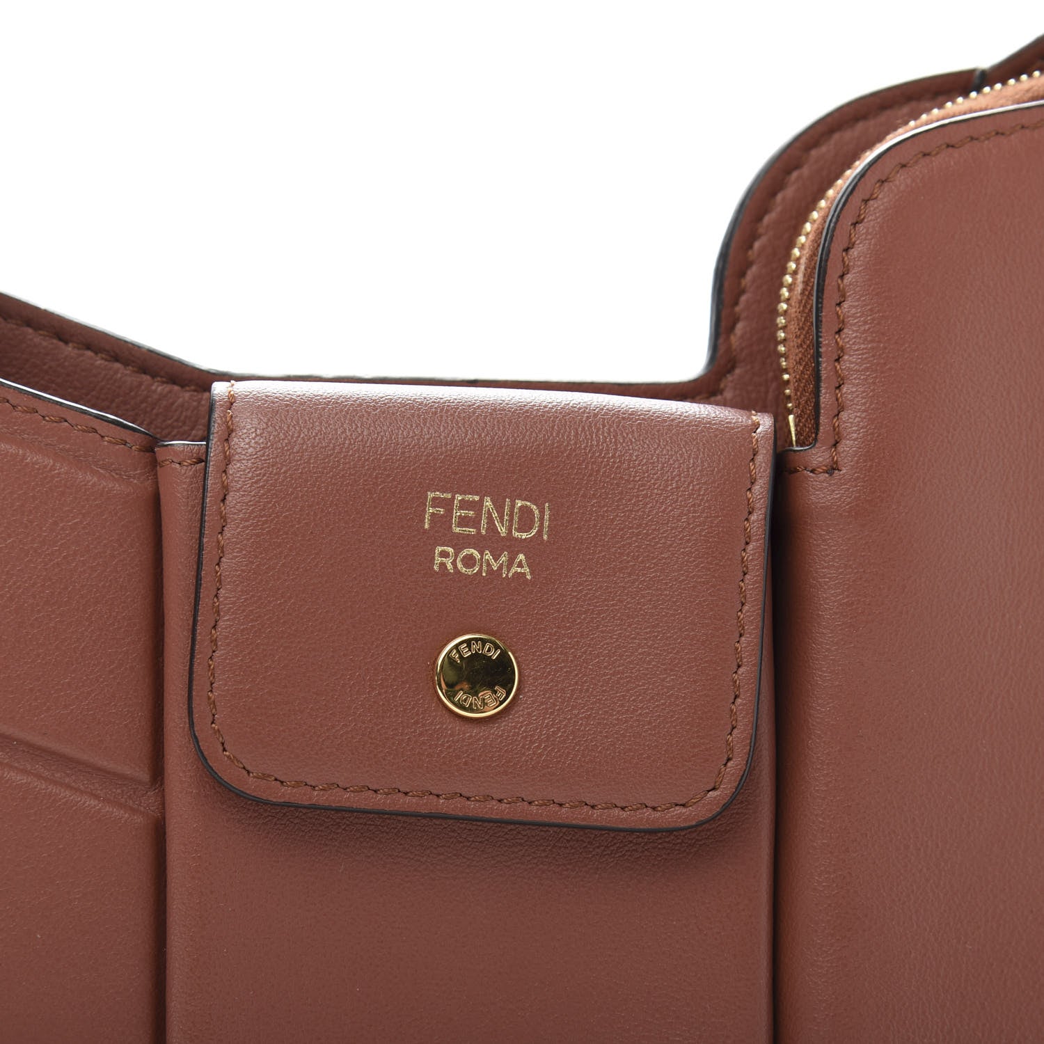 Fendi Vitello Grace Matte Mini 3 Pocket Mini Crossbody Bag Rust 11 of 11