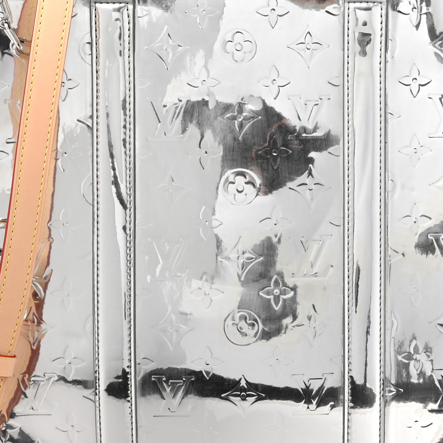 Monogram Mirror Sac Plat NM Silver