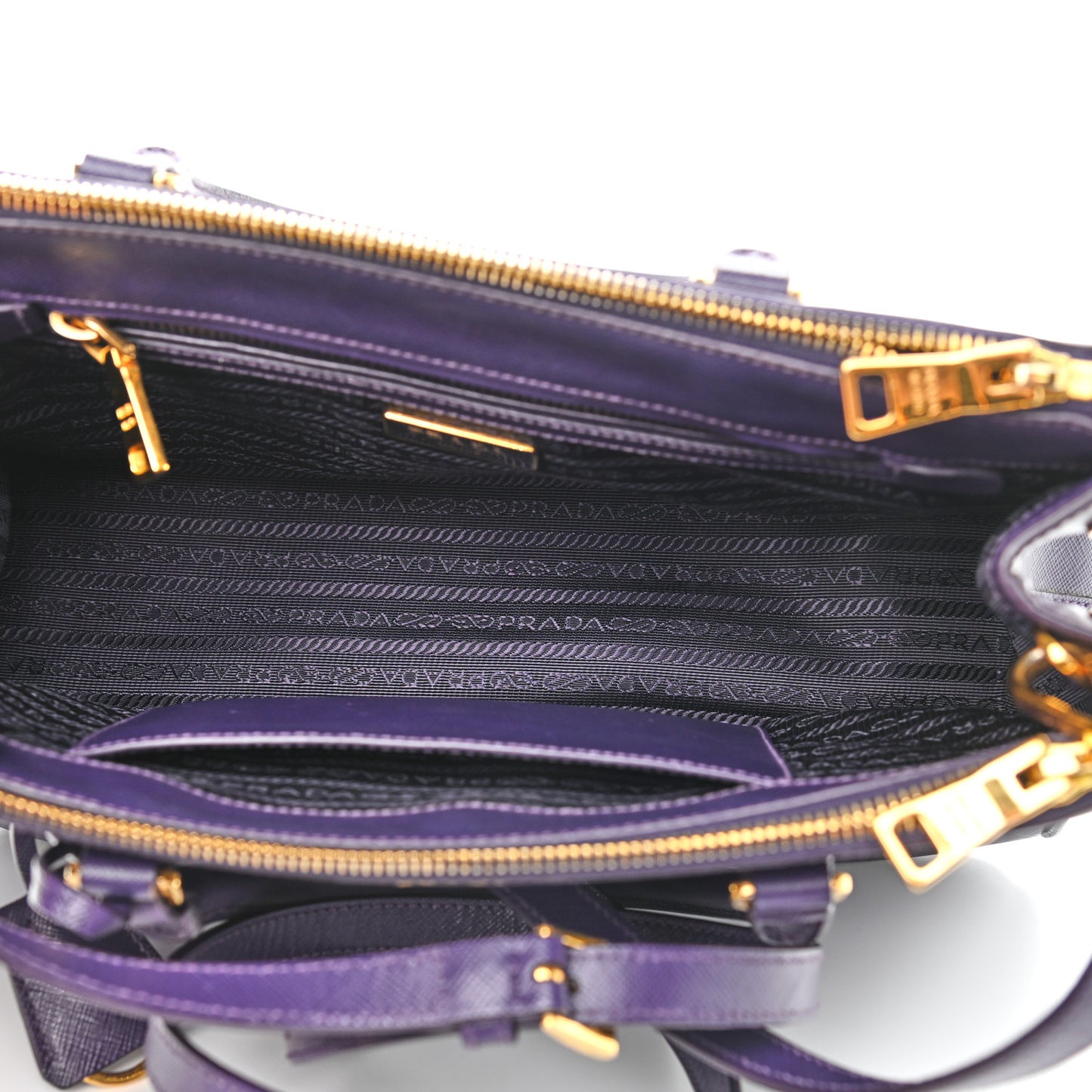 Saffiano Small Galleria Double Zip Tote Uva
