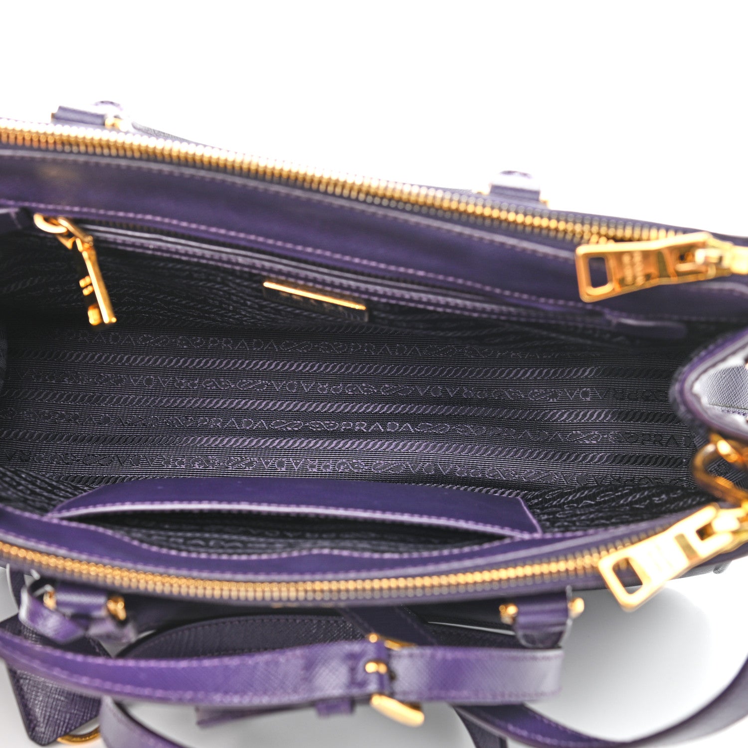 Prada Saffiano Small Galleria Double Zip Tote Uva 6 of 15