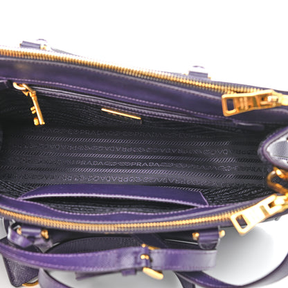 Prada Saffiano Small Galleria Double Zip Tote Uva 6 of 15