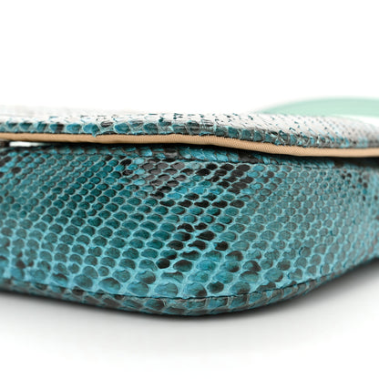 Christian Dior Snakeskin Malice Shoulder Bag Blue 10 of 13