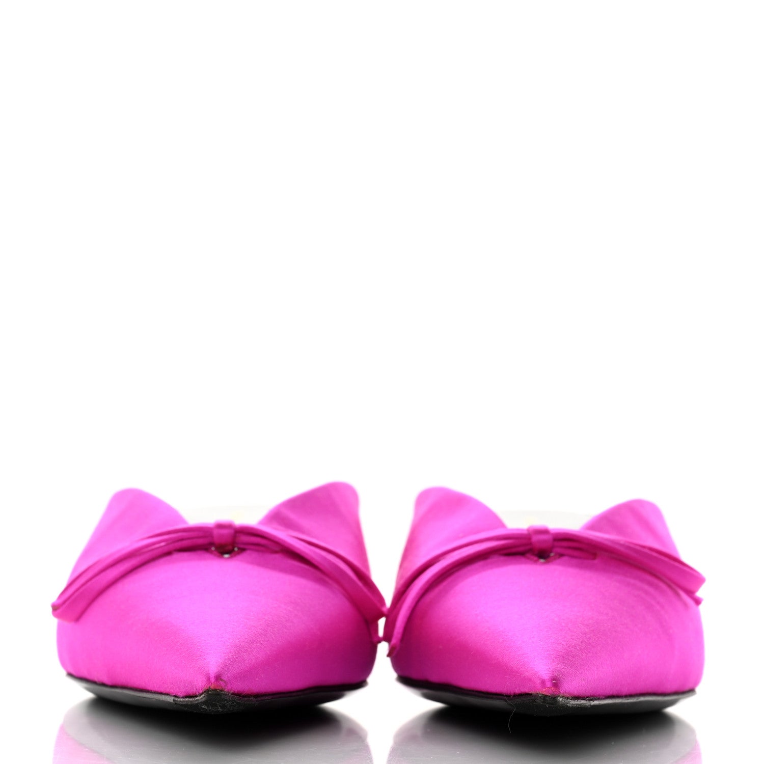 Balenciaga Satin Pointed Toe Knife 40mm Mules 37.5 Rose Fuchsia 2 of 9