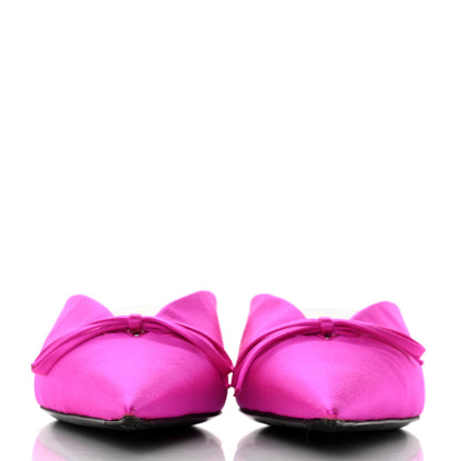 Balenciaga Satin Pointed Toe Knife 40mm Mules 37.5 Rose Fuchsia 2 of 9