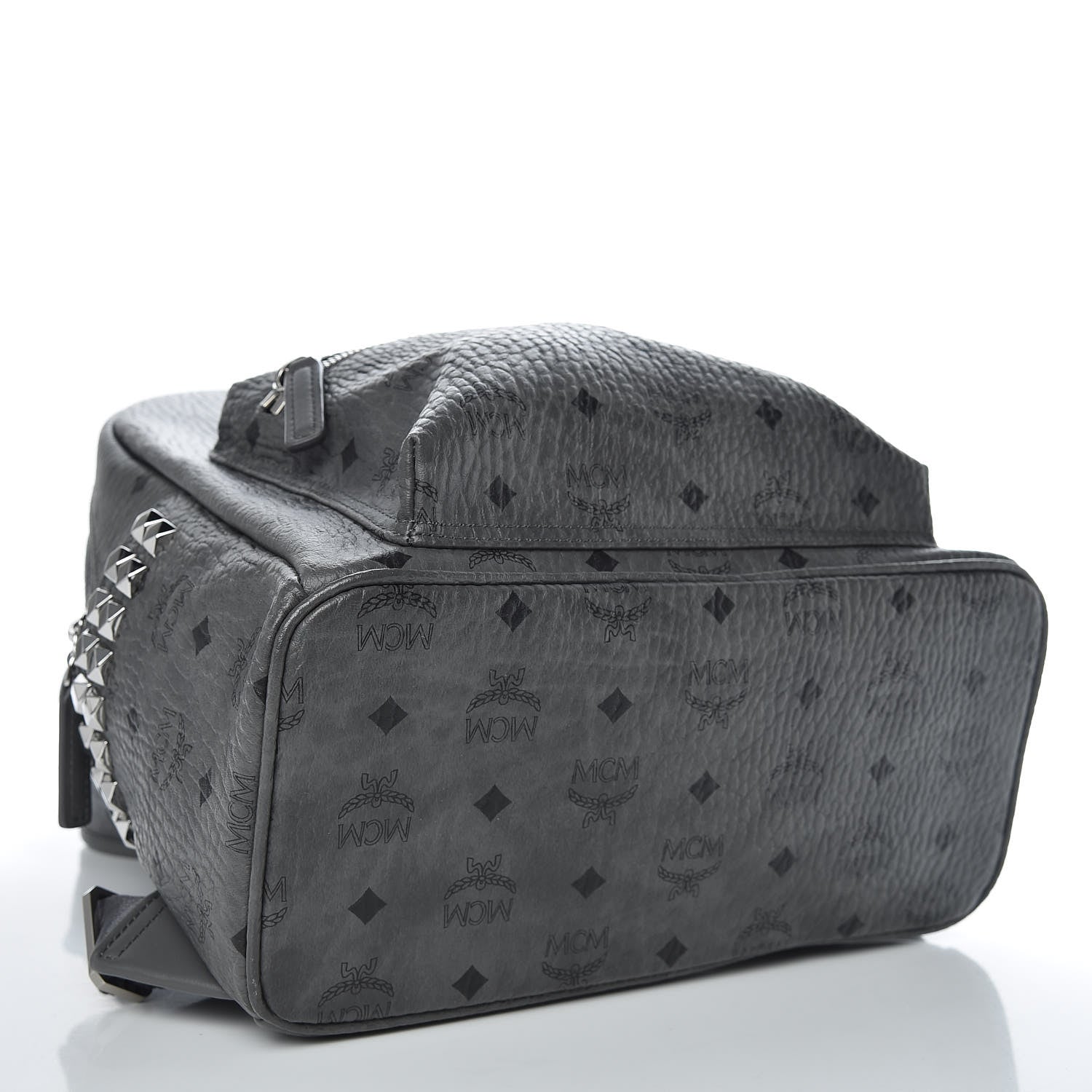 MCM Visetos Side Stud Medium Stark Backpack Grey 4 of 10