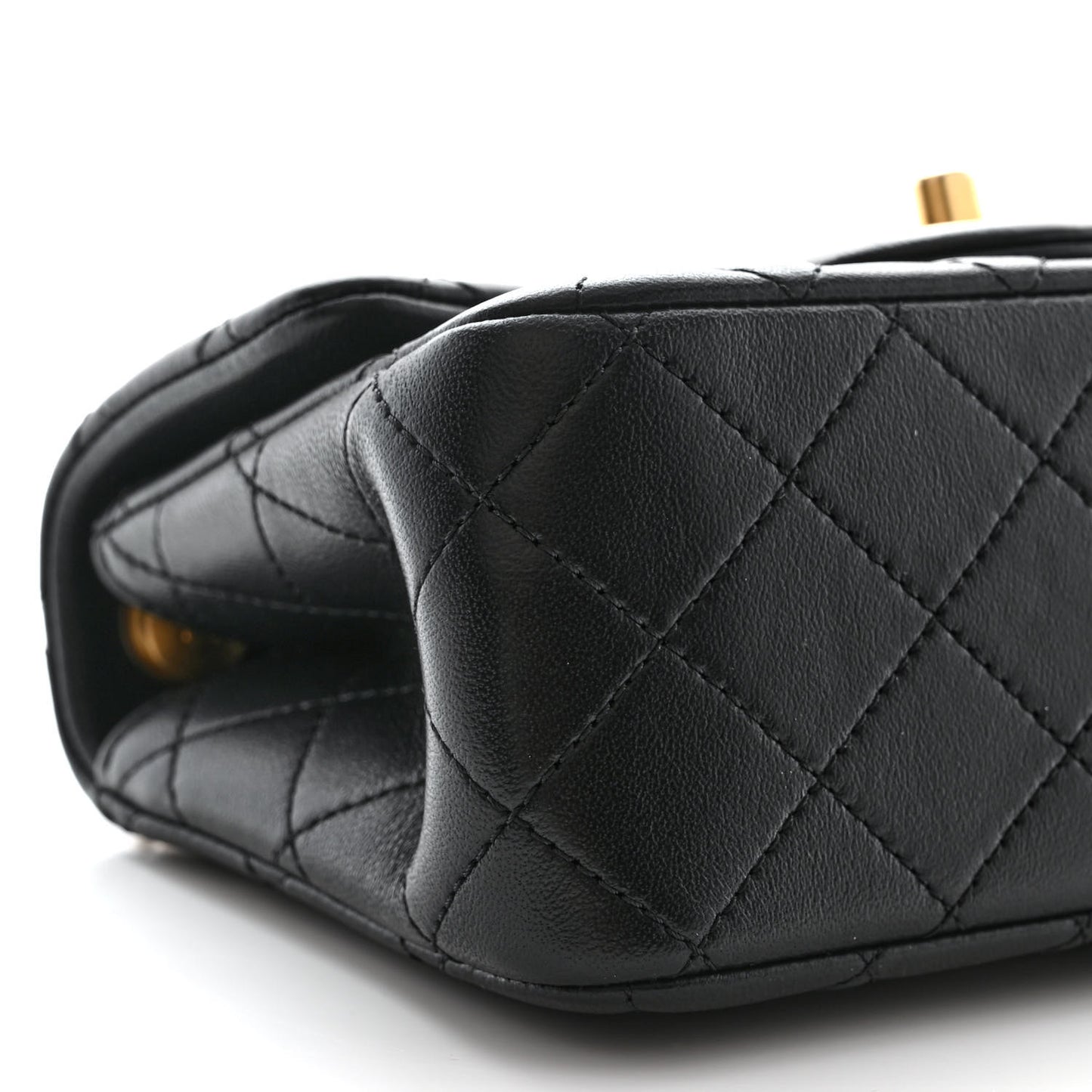 Lambskin Quilted Mini Sweet Camellia Flap Black