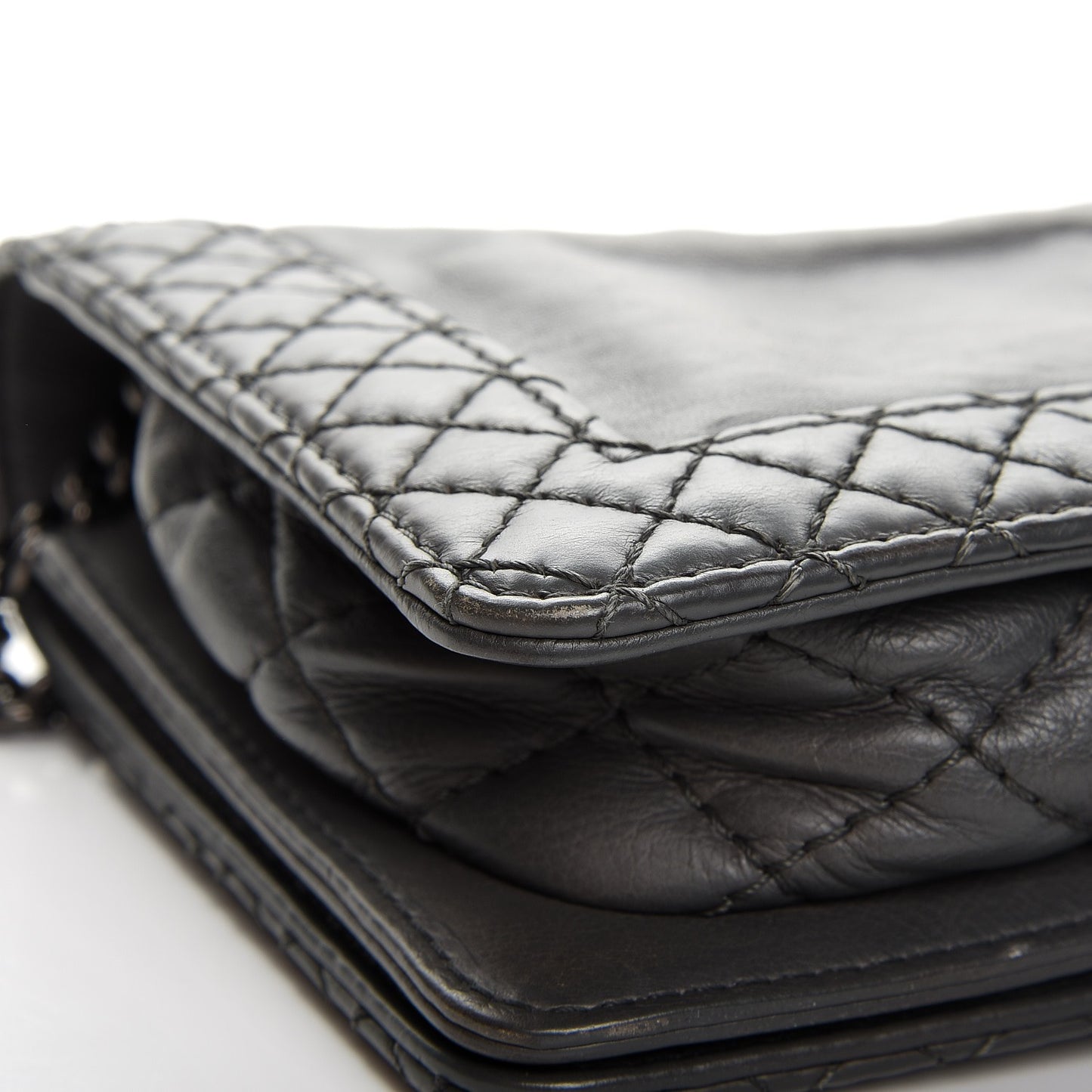 Calfskin Small Boy Reverso Flap Grey