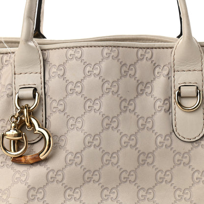 Gucci Guccissima Large Heart Bit Charm Top Handle Tote Off White 8 of 20