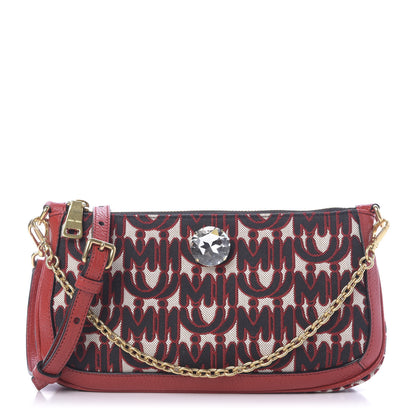 Miu Miu Jacquard Madras Logo Crossbody Red 1 of 11
