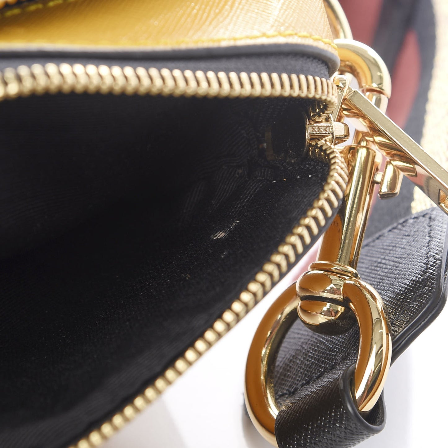 Saffiano Small Snapshot Camera Bag Mustard Multi