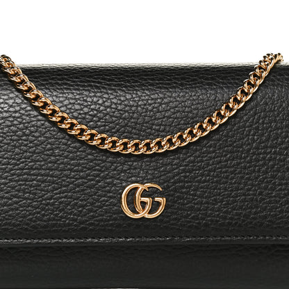 Gucci Calfskin Petite GG Marmont Wallet Chain Bag Black 8 of 12
