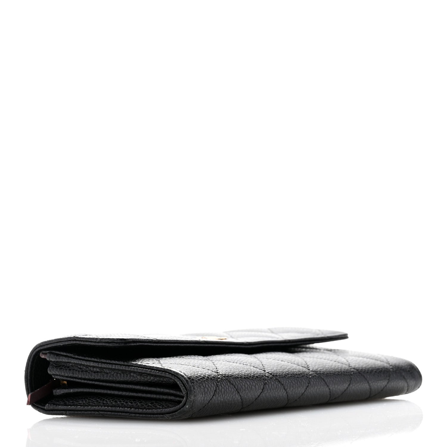 Chanel Caviar Quilted Large Gusset Flap Wallet Black 4 of 8