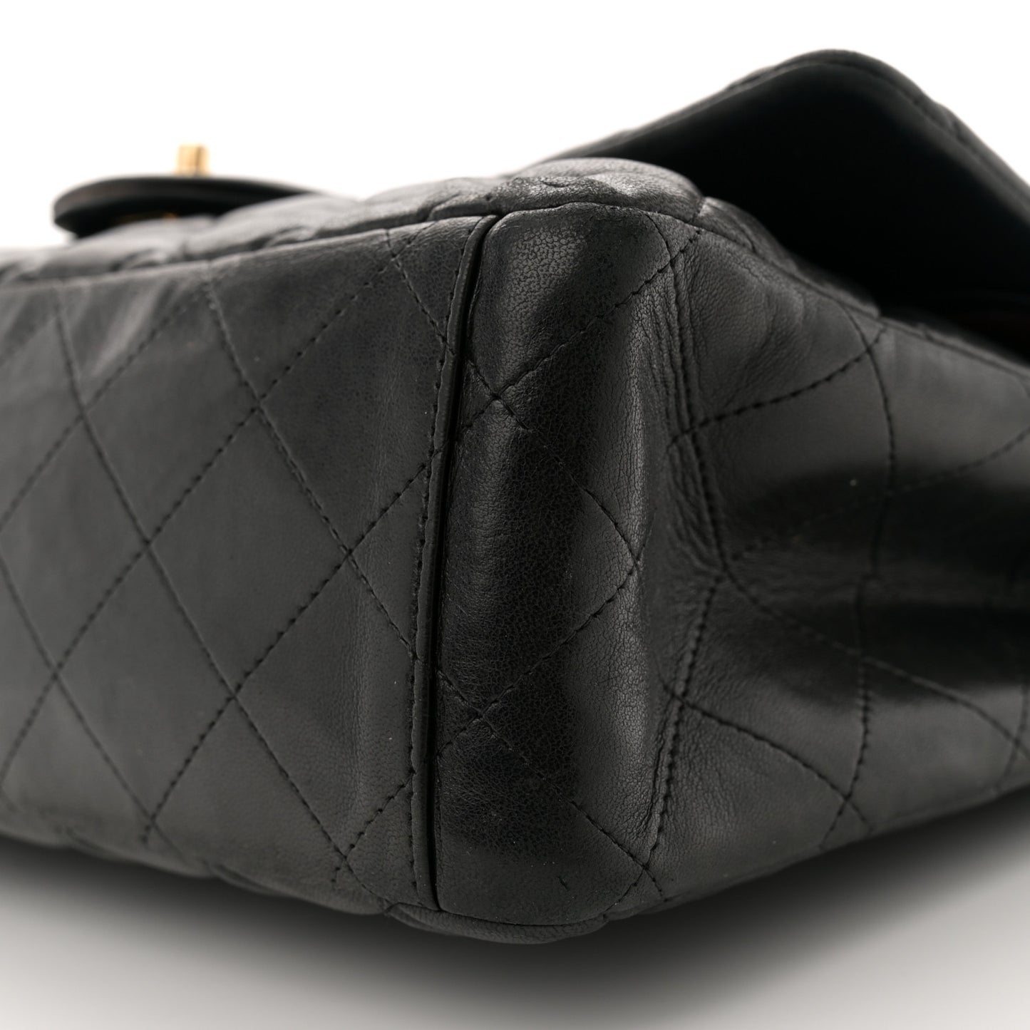 Lambskin Quilted Maxi Double Flap Black