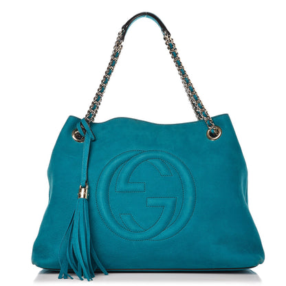 Gucci Vitello Range Medium Soho Chain Shoulder Bag Deep Cobalt 1 of 12