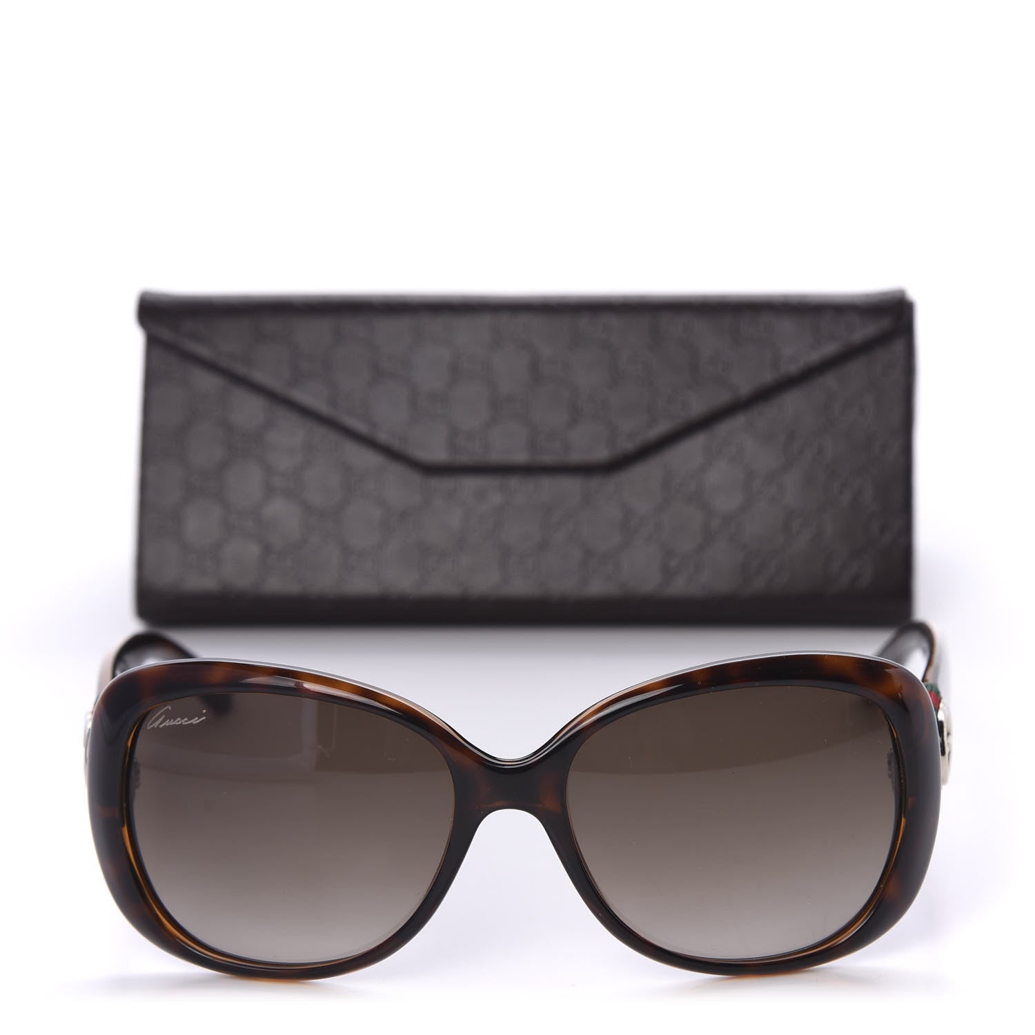 Gucci Optyl Frame Web Oversized Contrast Sunglasses 3644/S Tortoiseshell 8 of 8