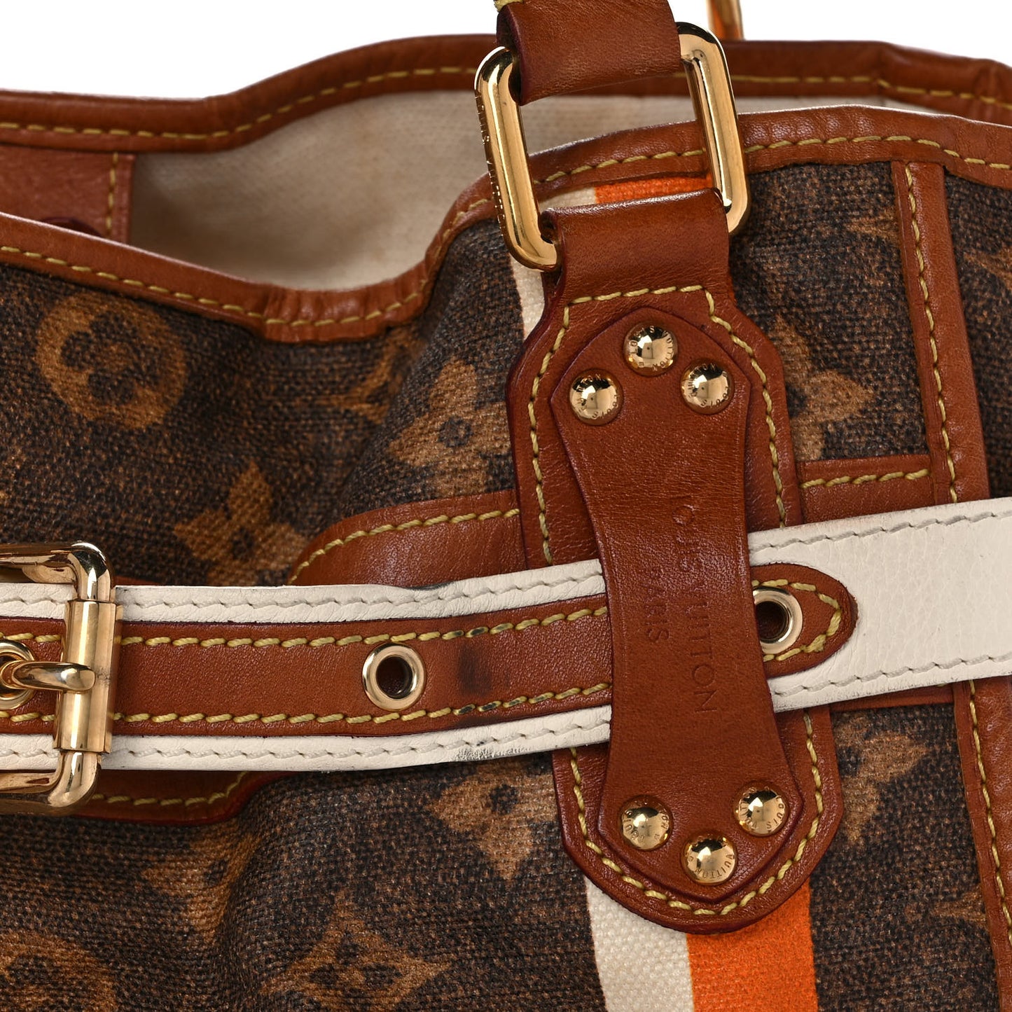 Monogram Rayures Tisse Sac PM