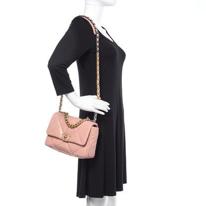 Chanel Goatskin Quilted Medium Chanel 19 Flap Light Pink 2 of 9