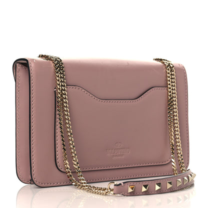 Valentino Garavani Vitello Groumette Small Rockstud Demilune Shoulder Bag Lipstick 3 of 8